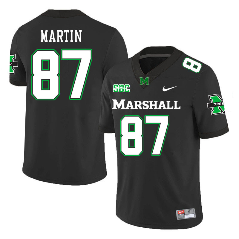 Marshall Thundering Herd #87 Tony Martin College Football Jerseys Stitched-Black